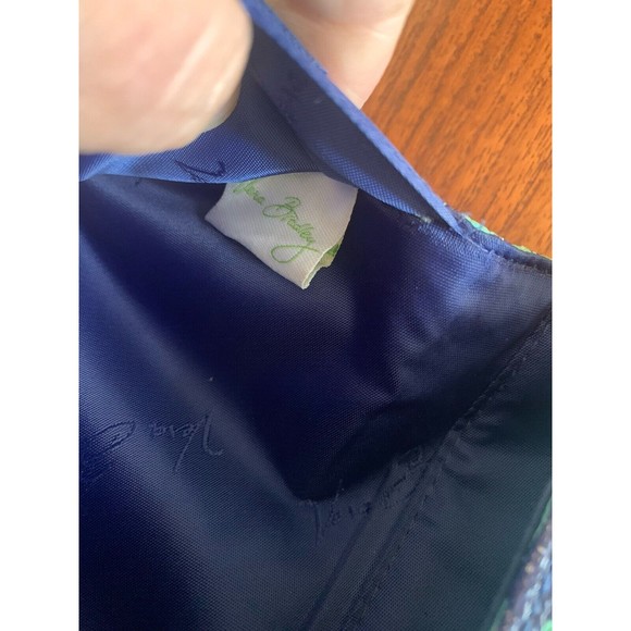 Vera Bradley Large Trifold Wallet Teal/Navy Blue Art Plaid Organizer Clutch - Picture 5 of 10